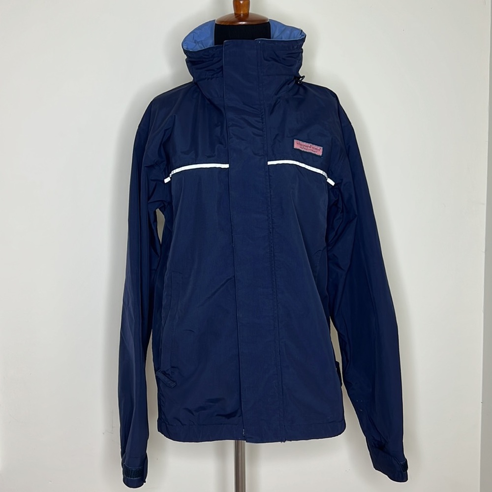 VINEYARD VINES Navy Blue Hooded Thick Windbreaker Jacket XS